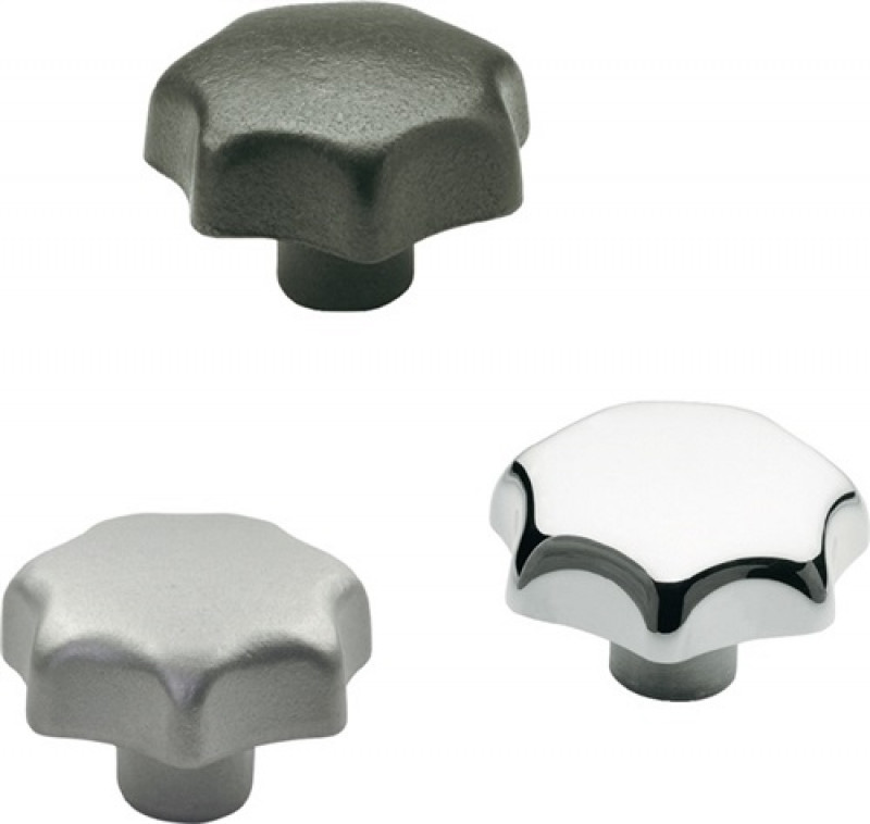 Sterngriff DIN 6336 m.Gewindebuchse Ku.d1 32mm d2 M 6mm Sterngriff DIN 6336 m.Gewindebuchse Ku.d1 32mm d2 M 6mm