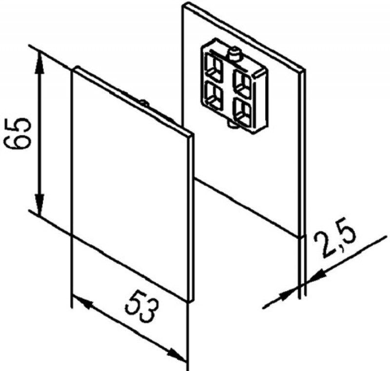 Abdeckkappenpaar Alu.VA Eff.elox.z.Aufkl.beids.B.53 mm H.65 mm HELM Abdeckkappenpaar Alu.VA Eff.elox.z.Aufkl.beids.B.53 mm H.65 mm HELM