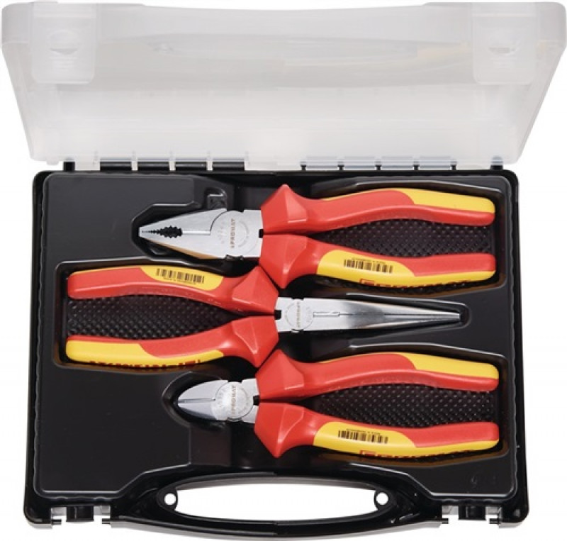 Zangensatz Inh.3tlg.VDE verchr.Kunststoffkoffer PROMAT Zangensatz Inh.3tlg.VDE verchr.Kunststoffkoffer PROMAT