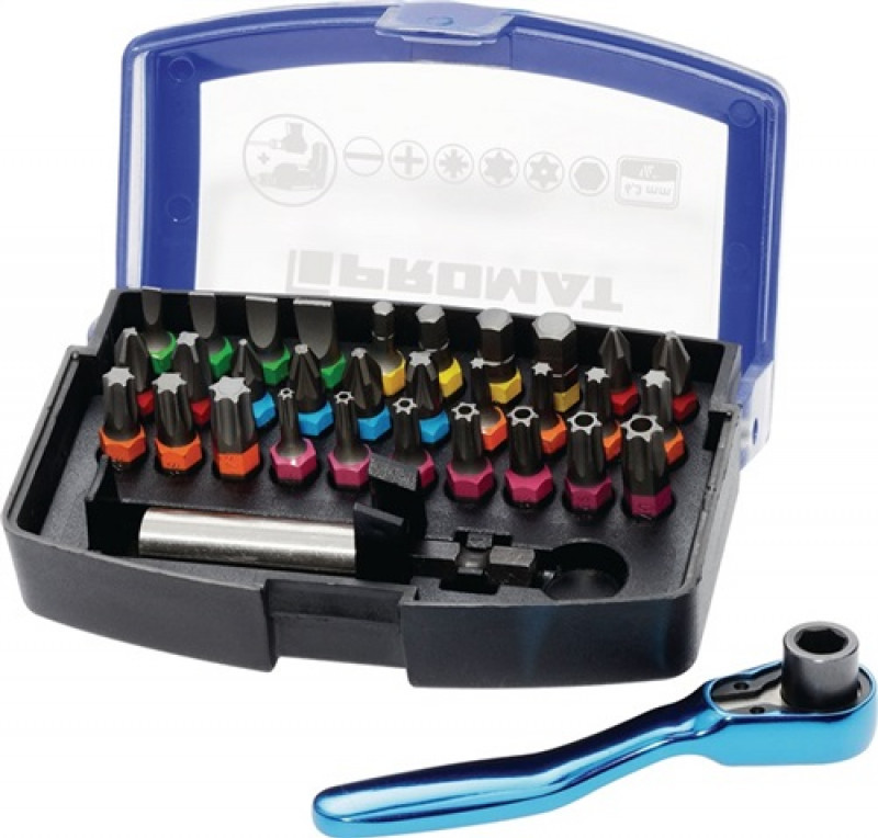 Bitsortiment 33tlg.Schlitz/PH/PZD/T/6KT./Bitknarre PROMAT