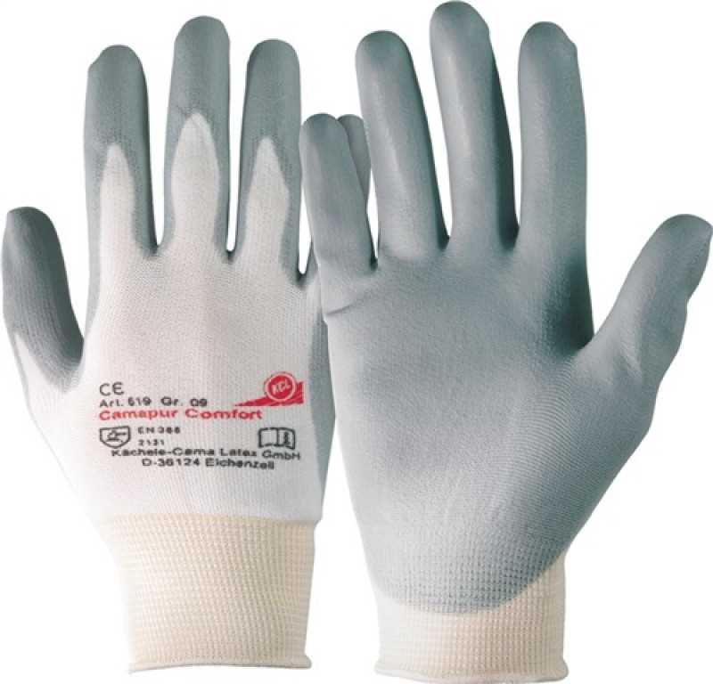 Handschuhe Camapur Comfort 619 Gr.6 weiß/grau Polyamid mitPUR EN 388 Kat.II Handschuhe Camapur Comfort 619 Gr.6 weiß/grau Polyamid mitPUR EN 388 Kat.II