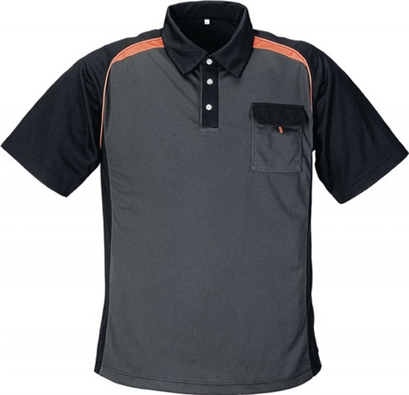 Herrenpoloshirt Gr.XXL dunkelgrau/schwarz/orange 50% PES/50% Cool Dry Herrenpoloshirt Gr.XXL dunkelgrau/schwarz/orange 50% PES/50% Cool Dry