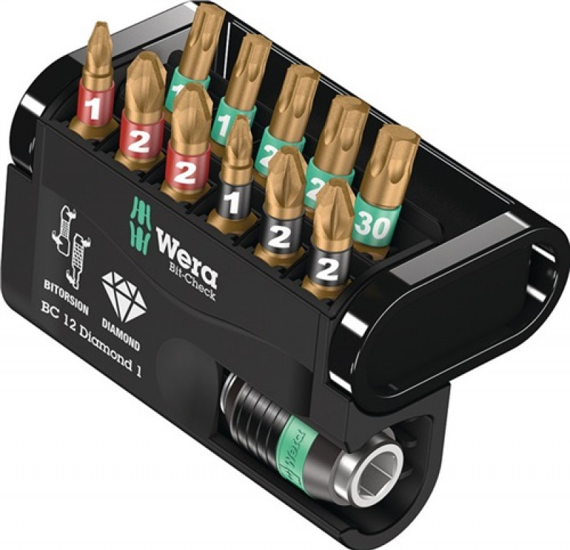 Bitsortiment 12tlg. DC PH/PZD/TX Rapidaptor WERA Bitsortiment 12tlg. DC PH/PZD/TX Rapidaptor WERA