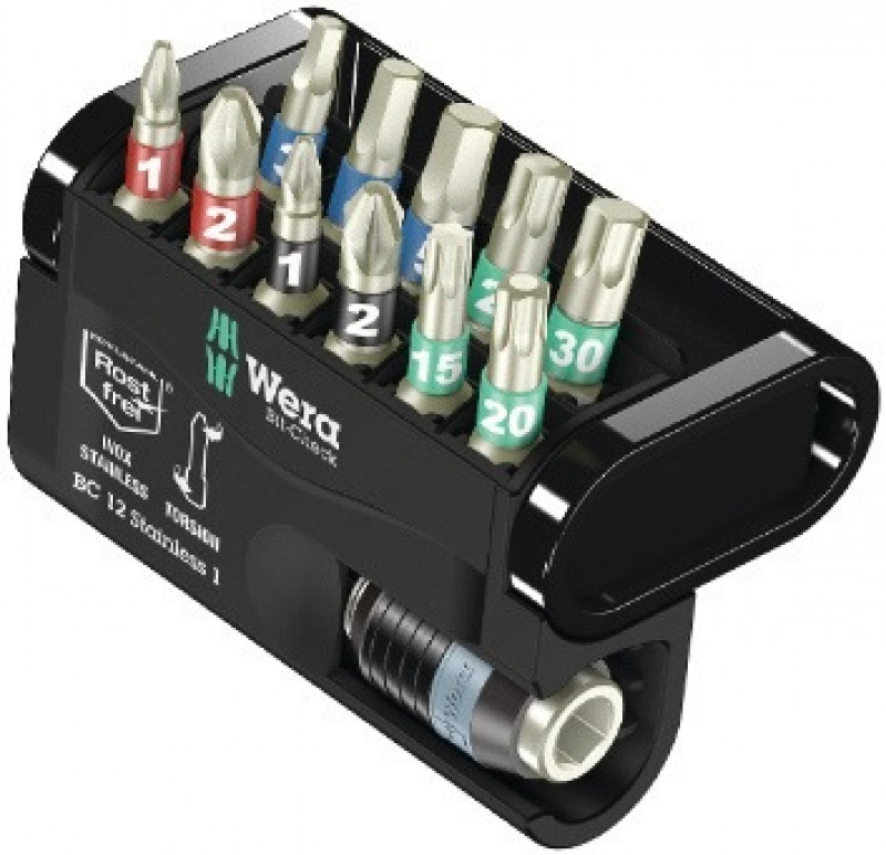 Edelstahlbitsortiment Bit-Check 12 Stainless 1 12tlg.PH/PZD/T/6KT WERA Edelstahlbitsortiment Bit-Check 12 Stainless 1 12tlg.PH/PZD/T/6KT WERA