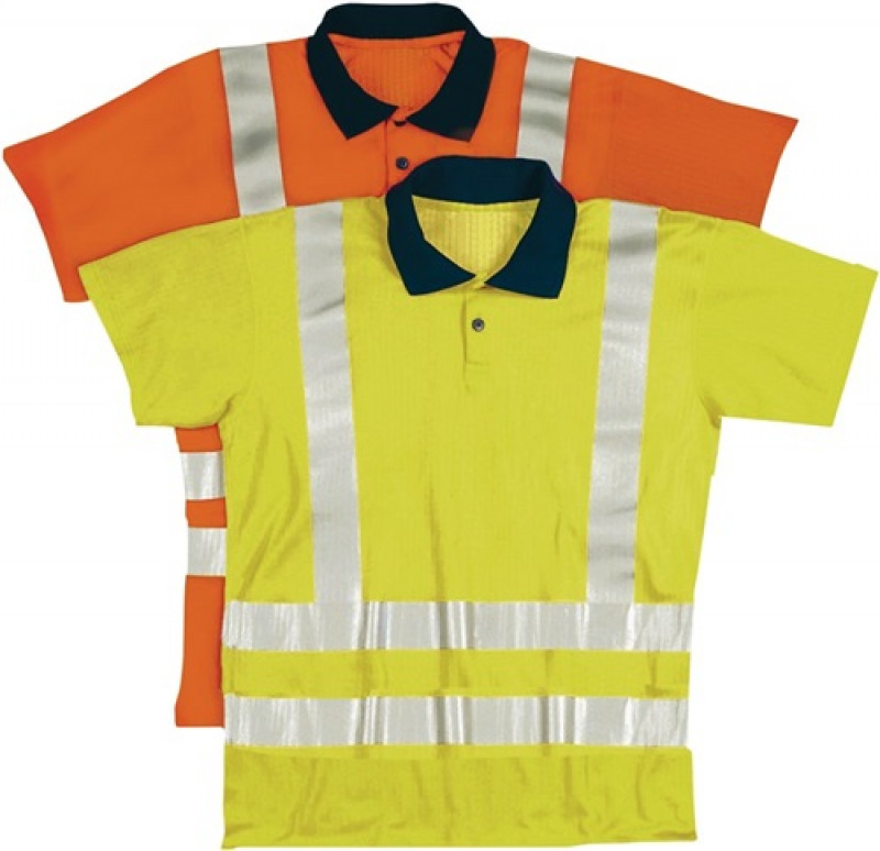 Warnschutzpoloshirt Gr. L orange 80% PES/20% CO Warnschutzpoloshirt Gr. L orange 80% PES/20% CO