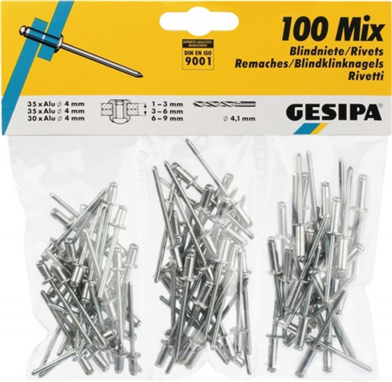 Blindnietsortiment 100tlg.GESIPA Blindnietsortiment 100tlg.GESIPA