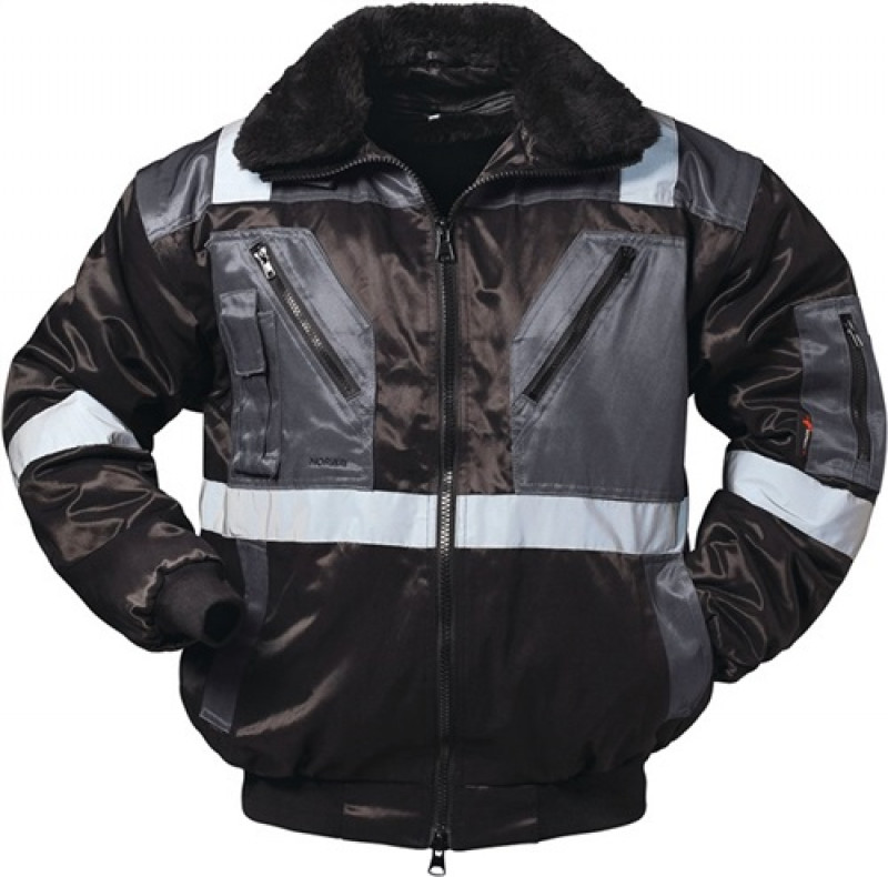 Kombi-Pilotenjacke 4 in 1 Kirkenes Gr. M schwarz/grau 60% CO/40% PES Feldtmann