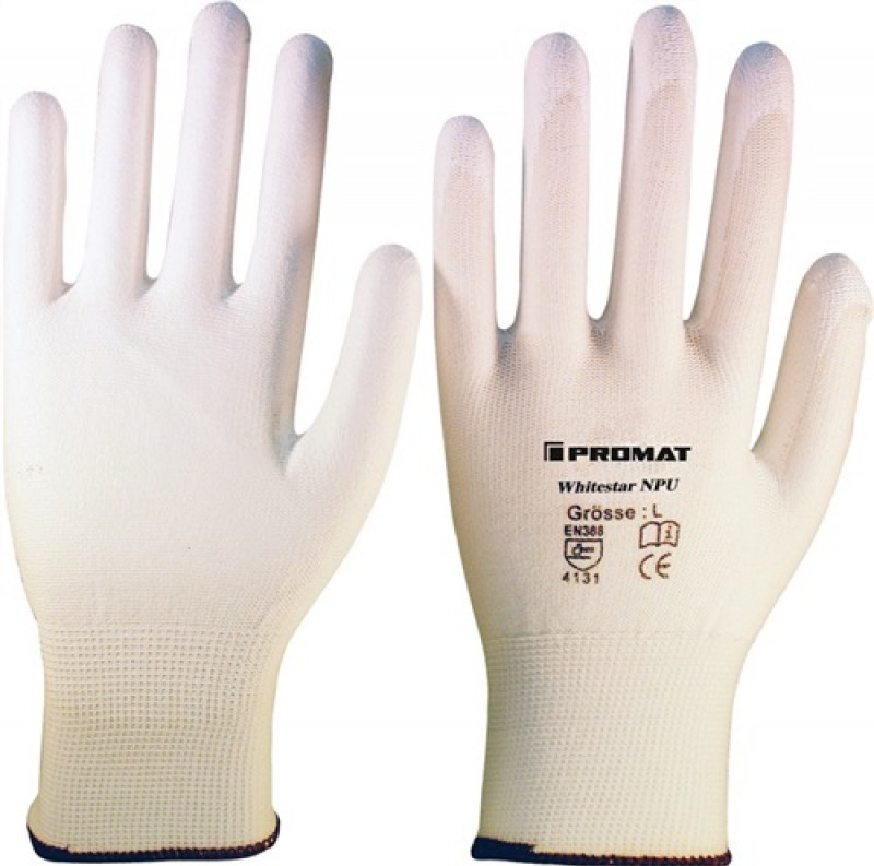 Handschuhe Whitestar NPU Gr.8 (L) weiß Nyl.mitPU EN 388 Kat.II PROMAT Handschuhe Whitestar NPU Gr.8 (L) weiß Nyl.mitPU EN 388 Kat.II PROMAT