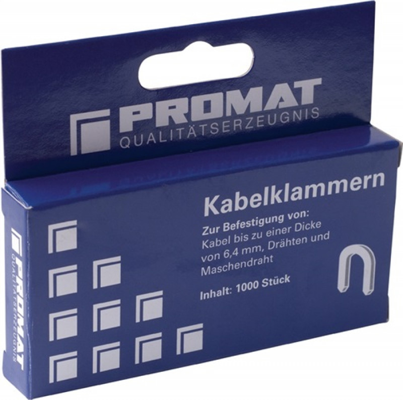Kabelklammer Klammer-B.0,7cm Schenkel-L.0,85cm Klammerhöhe 1,2cm PROMAT Kabelklammer Klammer-B.0,7cm Schenkel-L.0,85cm Klammerhöhe 1,2cm PROMAT