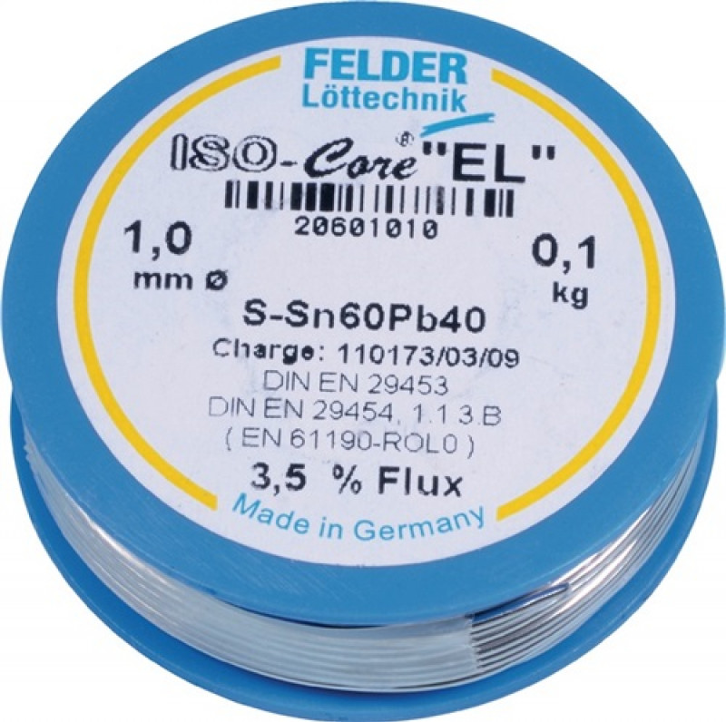 Lötdraht ISO-Core® EL 1mm 250g S-Sn60Pb40 FELDER Lötdraht ISO-Core® EL 1mm 250g S-Sn60Pb40 FELDER
