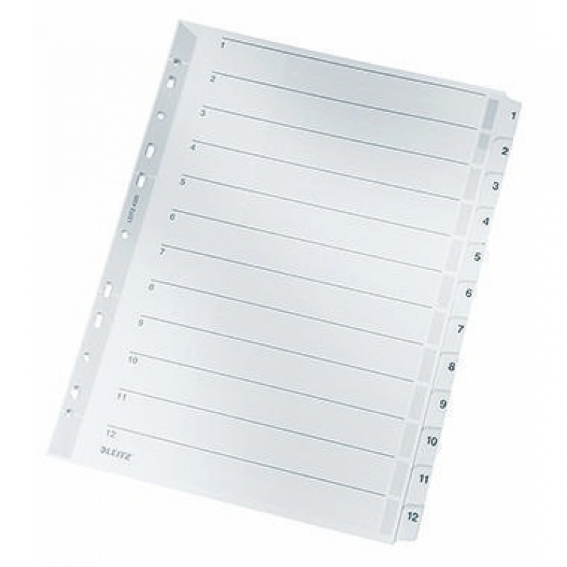 Leitz Register 43250000 DIN A4 1-12 volle Höhe 160g Karton grau Leitz Register 43250000 DIN A4 1-12 volle Höhe 160g Karton grau