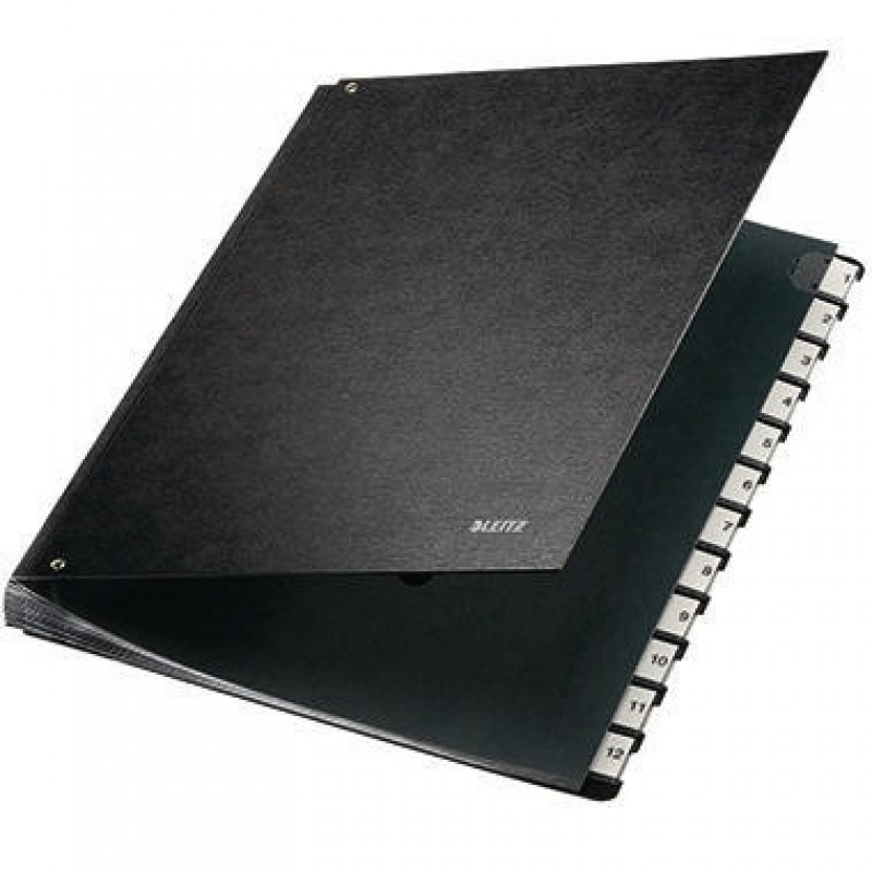 Leitz Pultordner 58120095 DIN A4 12Fächer Hartpappe schwarz Leitz Pultordner 58120095 DIN A4 12Fächer Hartpappe schwarz