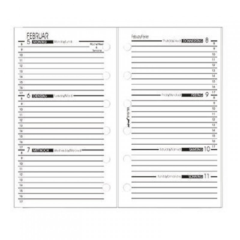 bind Wochenplan System B570218 Kalenderein. 2018 DIN A7 1W/2S weiß