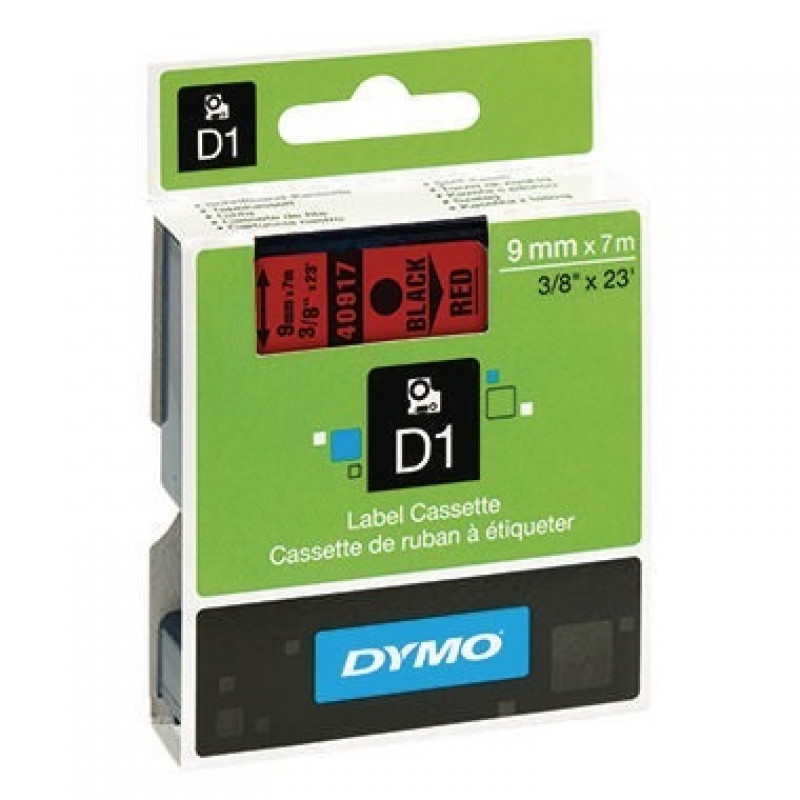 DYMO Schriftbandkassette D1 S0720720 9mmx7m schwarz auf rot DYMO Schriftbandkassette D1 S0720720 9mmx7m schwarz auf rot