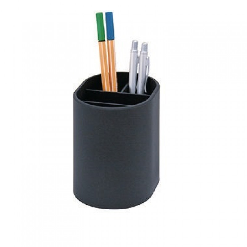 Stifteköcher 4Fächer oval Polystyrol schwarz Stifteköcher 4Fächer oval Polystyrol schwarz