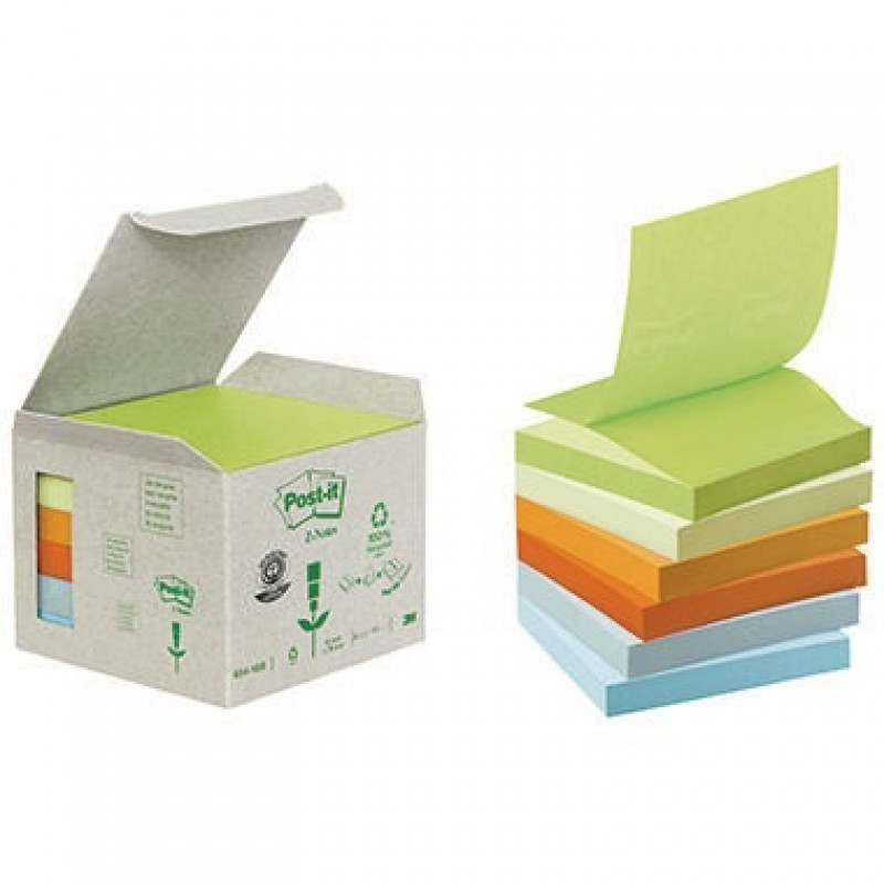 Post-it Haftnotiz Recycling Z-Notes R3301GB 76x76mm sortiert 6 St./Pack Post-it Haftnotiz Recycling Z-Notes R3301GB 76x76mm sortiert 6 St./Pack