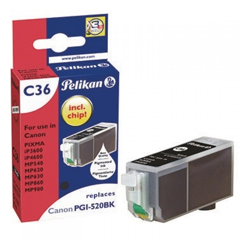 Pelikan Tintenpatrone 4103239 C36 wie Canon PGI520BK schwarz Pelikan Tintenpatrone 4103239 C36 wie Canon PGI520BK schwarz