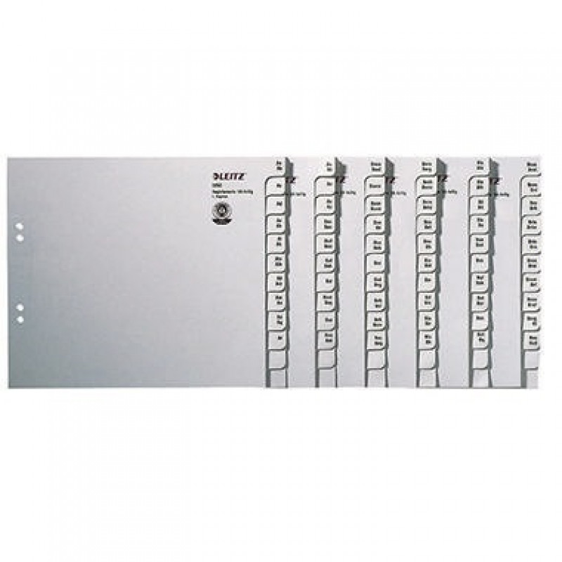Leitz Registerserie 13500085 DIN A4 A-Z für 50Ordner Tauenpapier grau Leitz Registerserie 13500085 DIN A4 A-Z für 50Ordner Tauenpapier grau