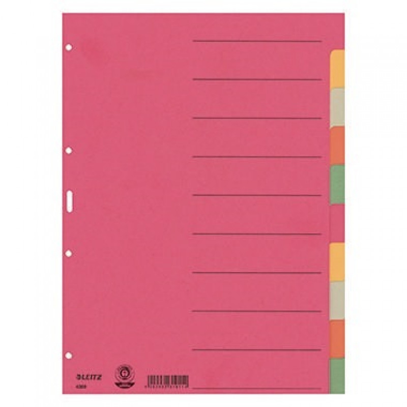 Leitz Register 43590000 DIN A4 blanko volle Höhe 230g Karton sort. Leitz Register 43590000 DIN A4 blanko volle Höhe 230g Karton sort.