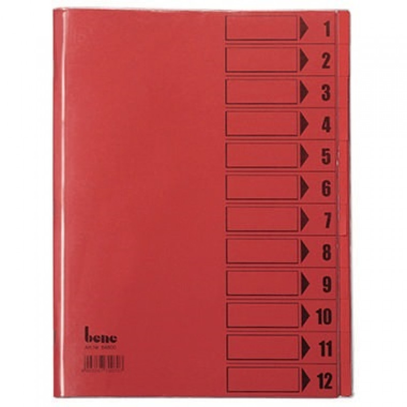 Bene Ordnungsmappe 084800RT DIN A4 12Fächer PVC rot Bene Ordnungsmappe 084800RT DIN A4 12Fächer PVC rot