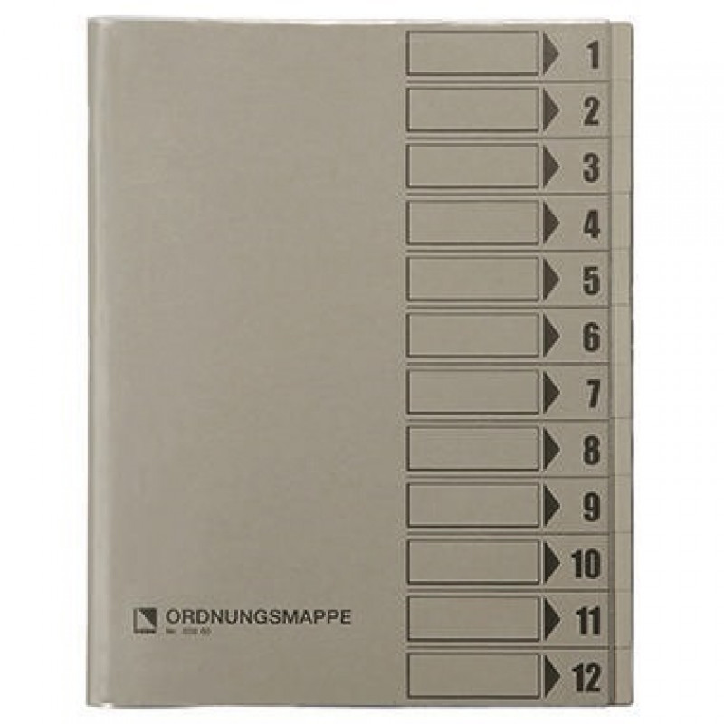 Bene Ordnungsmappe 083800GR DIN A4 12Fächer PVC grau Bene Ordnungsmappe 083800GR DIN A4 12Fächer PVC grau