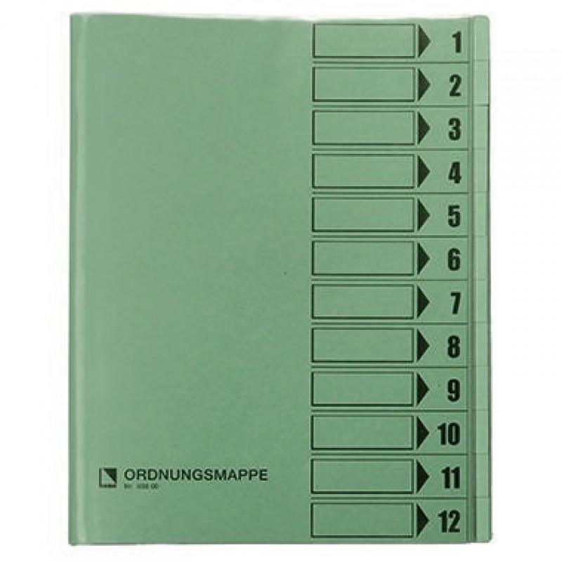 Bene Ordnungsmappe 083800GN DIN A4 12Fächer PVC grün Bene Ordnungsmappe 083800GN DIN A4 12Fächer PVC grün