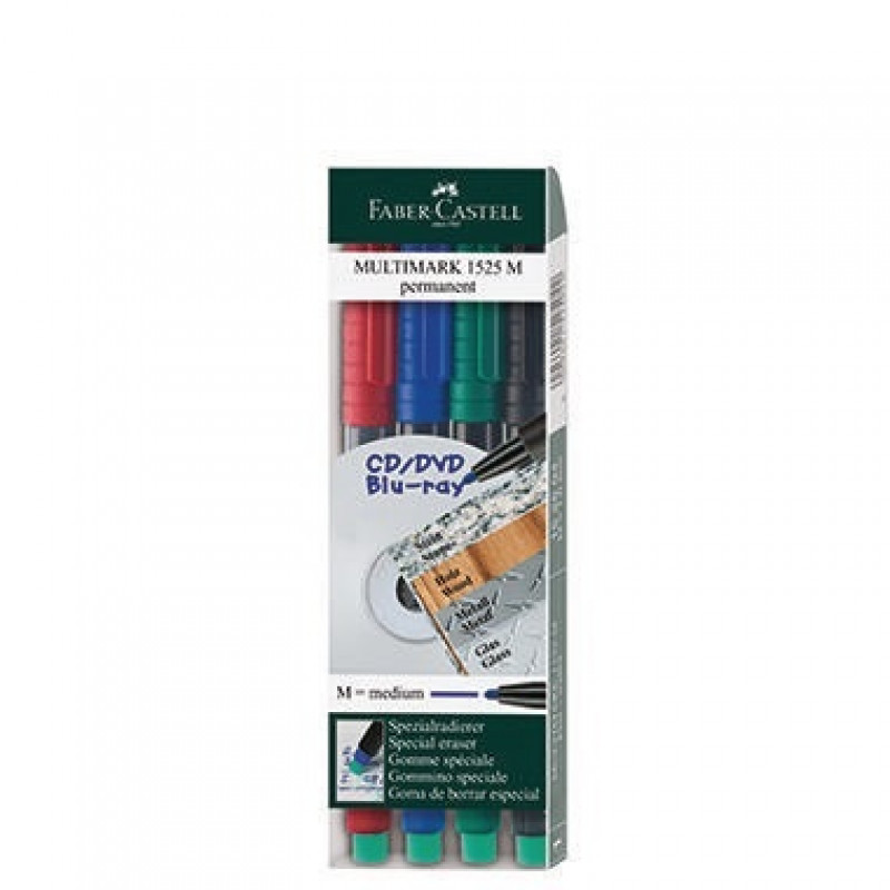 Faber Castell CD DVD-Marker MULTIMARK 152504 1mm 4 St./Pack. Faber Castell CD DVD-Marker MULTIMARK 152504 1mm 4 St./Pack.