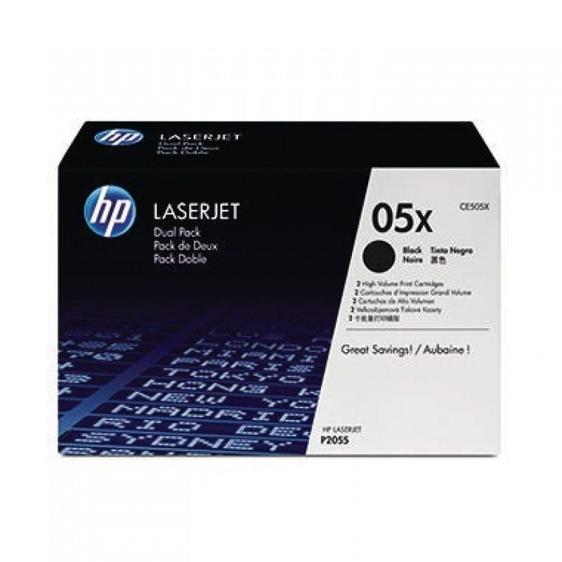 HP Toner CE505XD 05X 6.500Seiten schwarz 2 St./Pack.