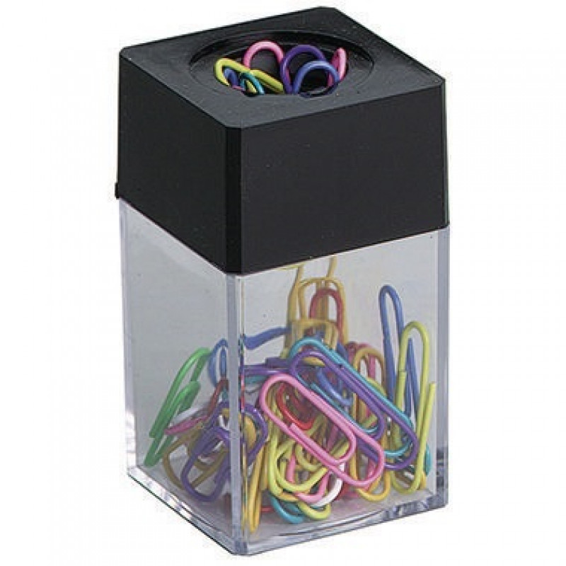 ALCO Magnetdose 2217 4,2x7x4,2cm klar/schwarz +30Briefklammern ALCO Magnetdose 2217 4,2x7x4,2cm klar/schwarz +30Briefklammern