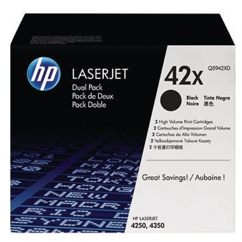 HP Toner Q5942XD 42X 20.000Seiten schwarz 2 St./Pack.
