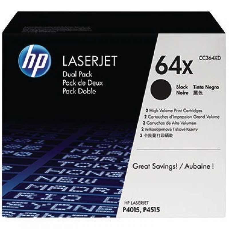 HP Toner CC364XD 64X 24.000Seiten schwarz 2 St./Pack.