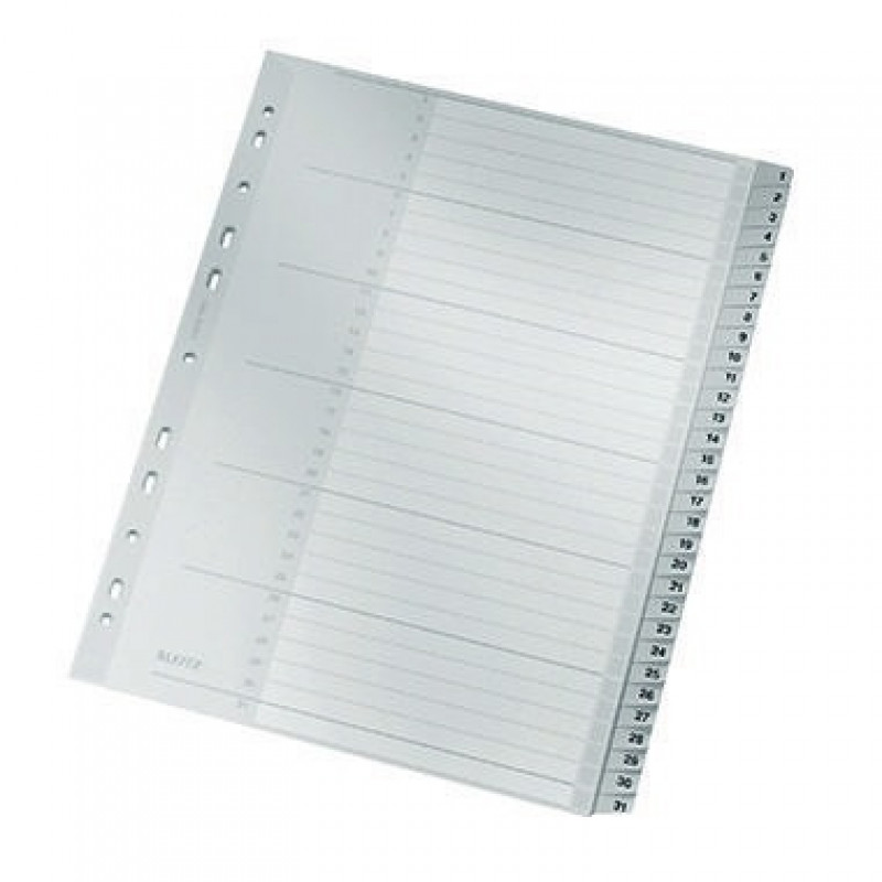 Leitz Register 12810000 1-31 DIN A4 31teilig PP grau Leitz Register 12810000 1-31 DIN A4 31teilig PP grau