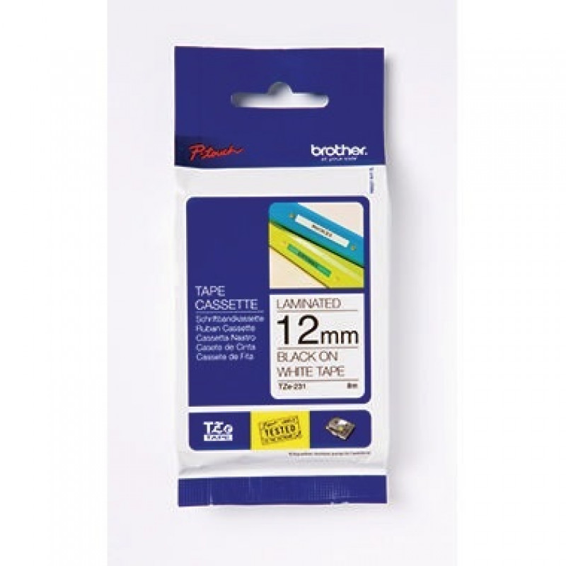 P-touch Schriftbandkassette TZE535 12mmx8m laminiert ws auf bl