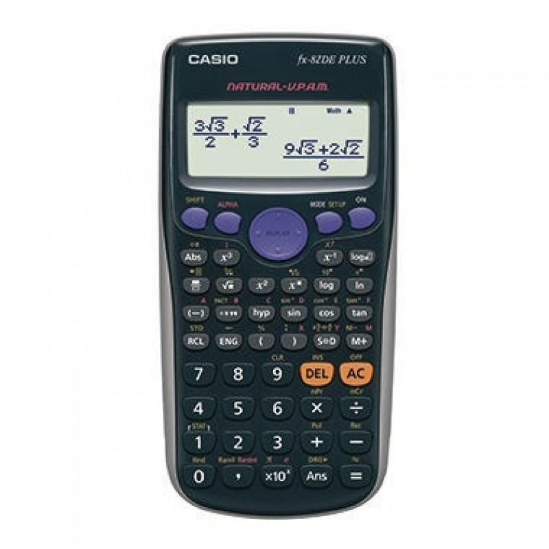 CASIO Schulrechner FX-82DE Plus Batterie 252Funktionen schwarz