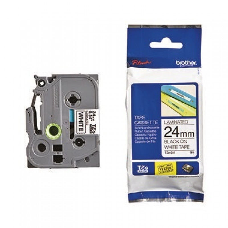 P-touch Schriftbandkassette TZE251 24mmx8m laminiert sw auf ws