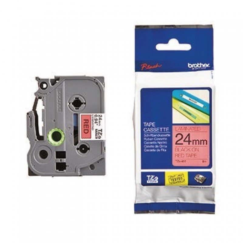 P-touch Schriftbandkassette TZE451 24mmx8m laminiert sw auf rt