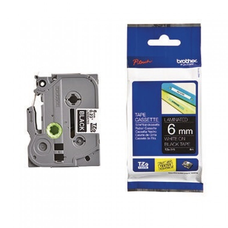 P-touch Schriftbandkassette TZE315 6mmx8m laminiert ws auf sw