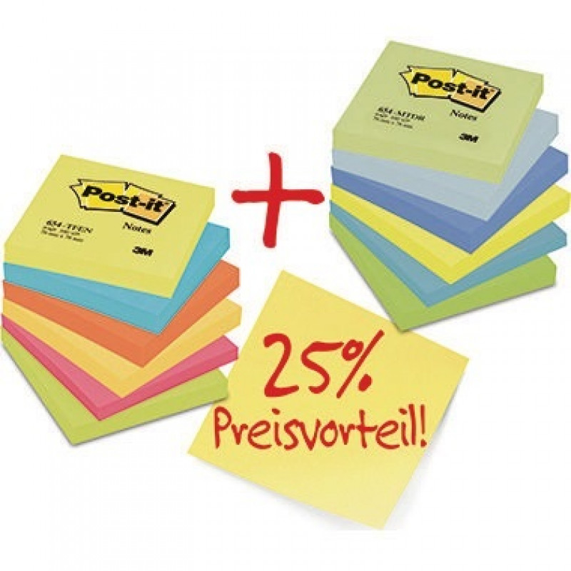 Post-it Haftnotiz Promotion Rainbow 654ENDRP sortiert 12 St./Pack. Post-it Haftnotiz Promotion Rainbow 654ENDRP sortiert 12 St./Pack.
