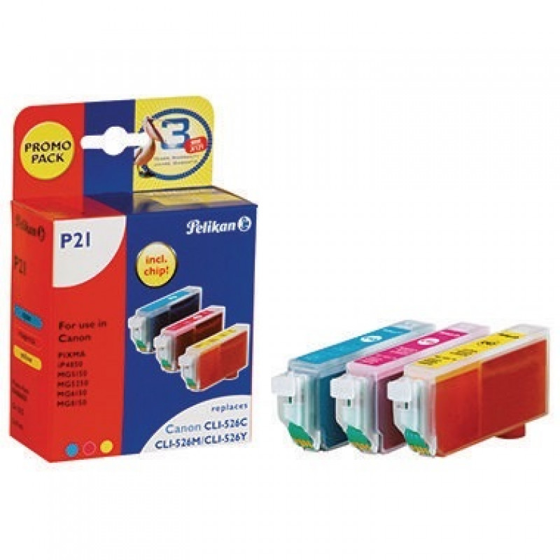 Pelikan Tintenpatrone 4106650 P21 Set wie Canon CLI526 3 St./Pack Pelikan Tintenpatrone 4106650 P21 Set wie Canon CLI526 3 St./Pack
