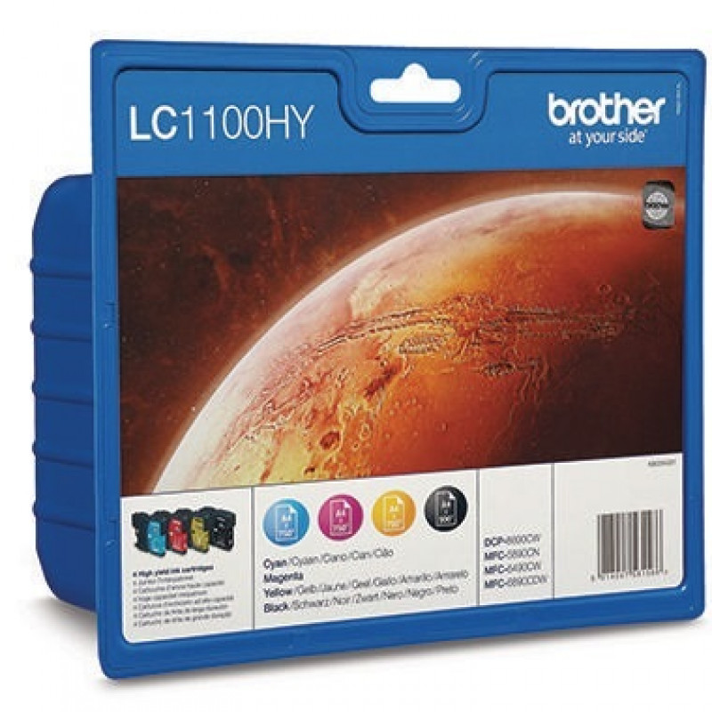 Brother Tintenpatrone LC1100HY sw/c/m/y 4 St./Pack. Brother Tintenpatrone LC1100HY sw/c/m/y 4 St./Pack.
