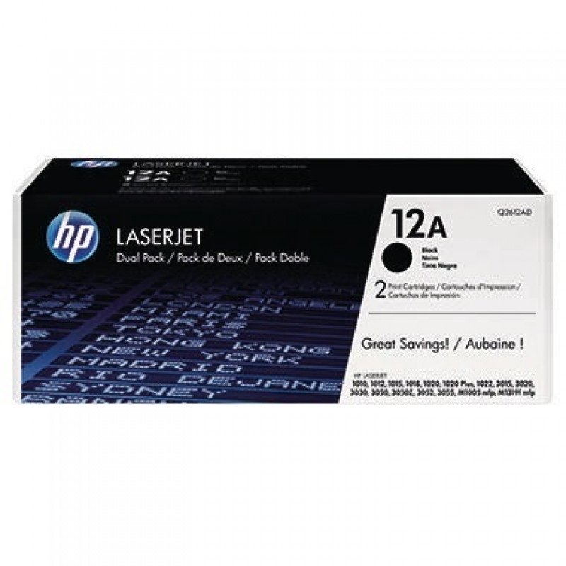 HP Toner Q2612AD 12A 2.000Seiten schwarz 2 St./Pack.