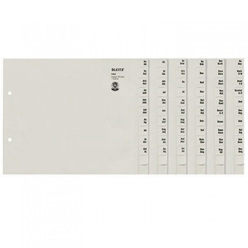 Leitz Registerserie 13520085 A-Z DIN A4 100Ordner Tauenpapier grau Leitz Registerserie 13520085 A-Z DIN A4 100Ordner Tauenpapier grau