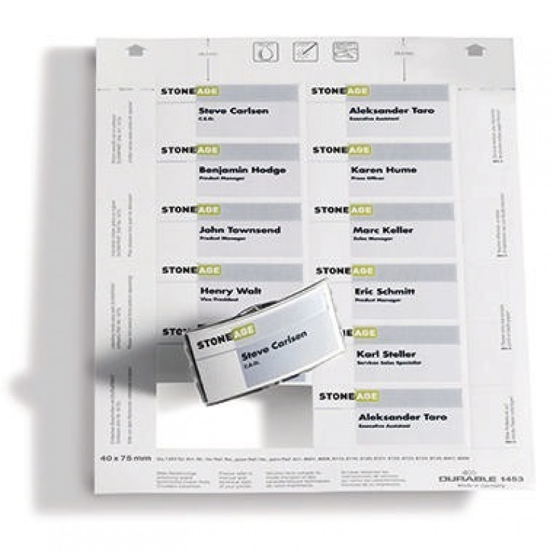 DURABLE Einsteckschild BADGEMAKER 145302 75x40mm weiß 240 St./Pack. DURABLE Einsteckschild BADGEMAKER 145302 75x40mm weiß 240 St./Pack.