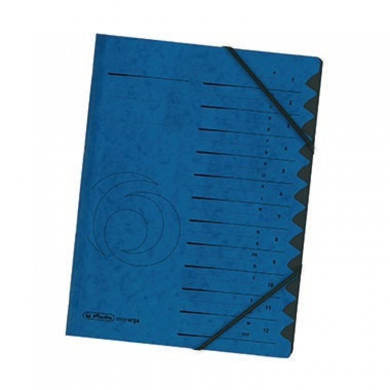 Herlitz Ordnungsmappe 10843316 DIN A4 12 Fächer Karton blau Herlitz Ordnungsmappe 10843316 DIN A4 12 Fächer Karton blau