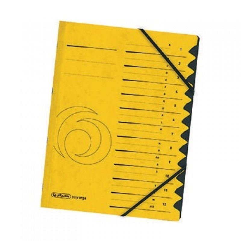 Herlitz Ordnungsmappe 10843340 DIN A4 12 Fächer Karton gelb Herlitz Ordnungsmappe 10843340 DIN A4 12 Fächer Karton gelb