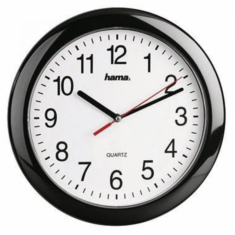 Hama Wanduhr PP-250 00113920 25cm analog Kunststoff sw Hama Wanduhr PP-250 00113920 25cm analog Kunststoff sw