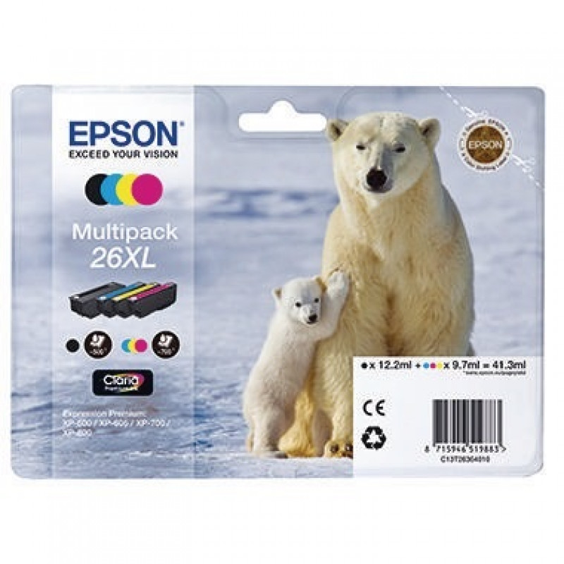 Epson Tintenpatrone C13T26364010 sw/c/m/y 4 St./Pack. Epson Tintenpatrone C13T26364010 sw/c/m/y 4 St./Pack.