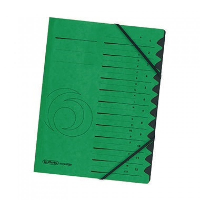 Herlitz Ordnungsmappe 10843332 DIN A4 12 Fächer Karton grün Herlitz Ordnungsmappe 10843332 DIN A4 12 Fächer Karton grün
