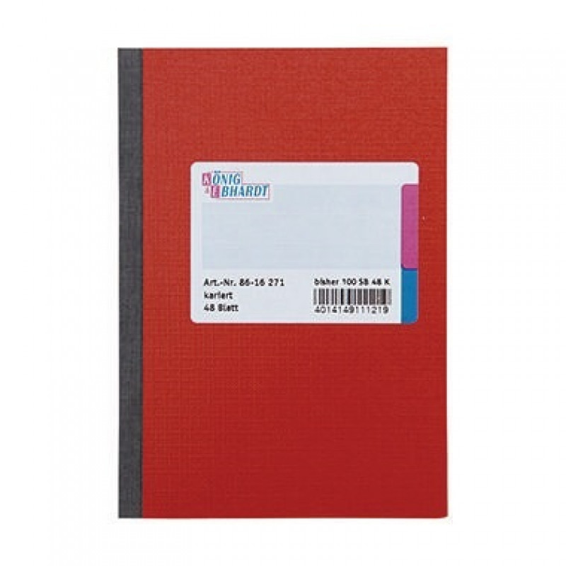König & Ebhardt Kladde 8616271 DIN A6 kariert 48Blatt rot König & Ebhardt Kladde 8616271 DIN A6 kariert 48Blatt rot