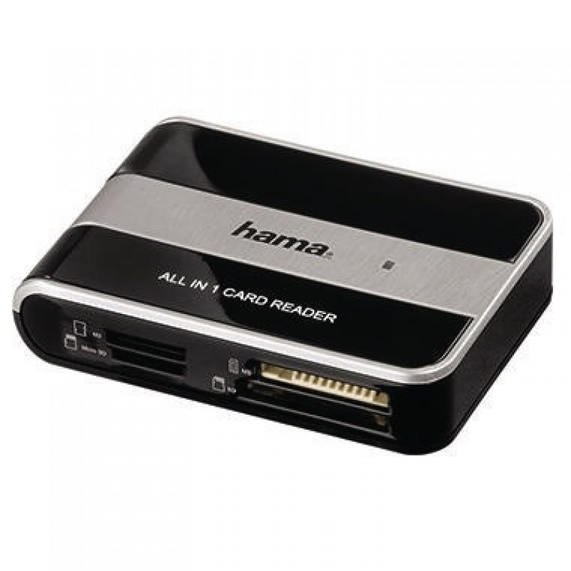 Hama Kartenleser 00049016 76x16x52mm USB2.0 silber/schwarz Hama Kartenleser 00049016 76x16x52mm USB2.0 silber/schwarz